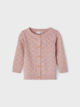 Name it Mini  Stickad Kofta, Rosa, Storlek 98