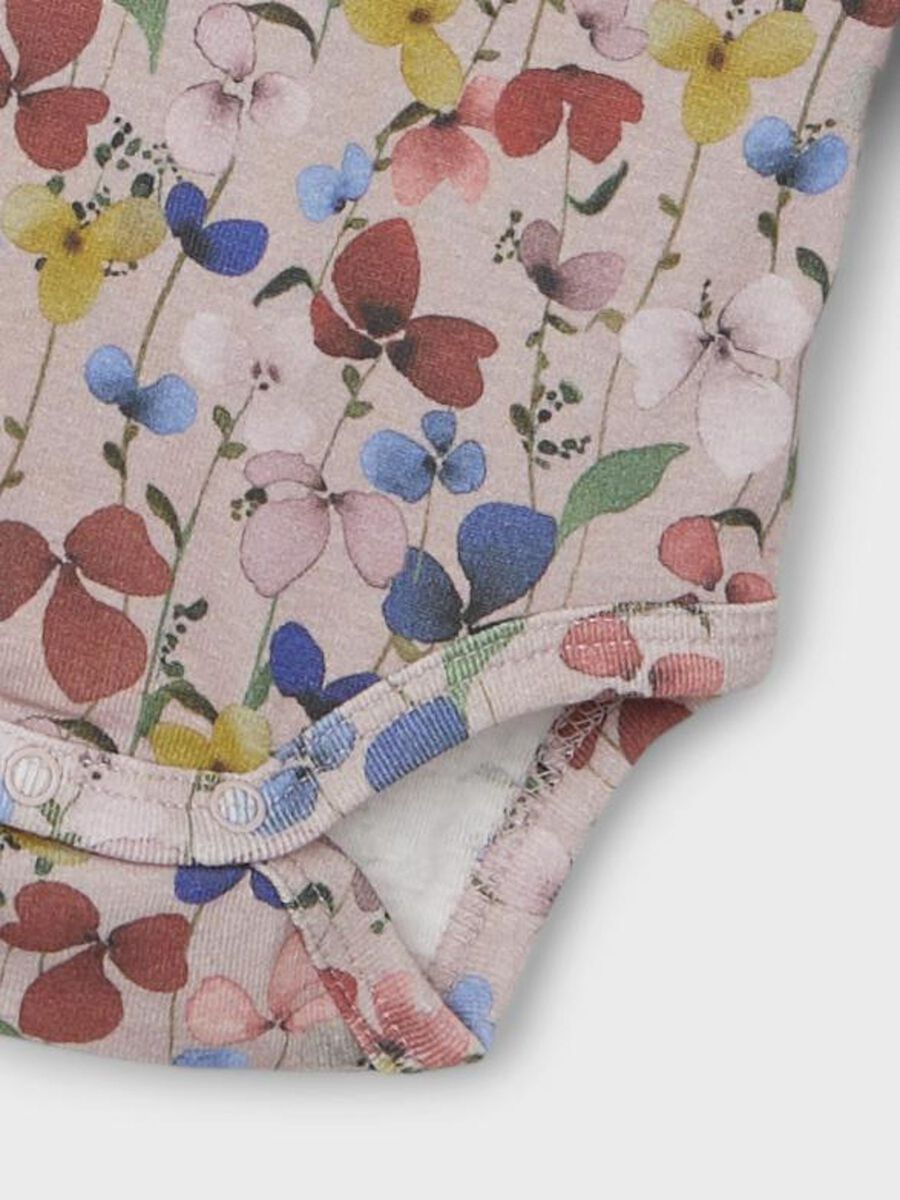 Name It Mini Body Blommor, Lila, Storlek 50 - 2