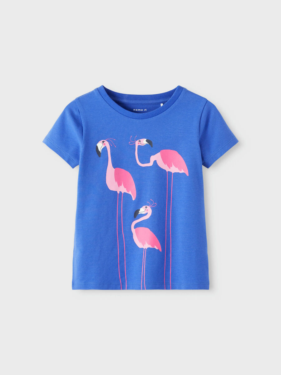 Name it Mini Blå Flamingo T-shirt, Storlek 98