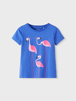 Name it Mini Blå Flamingo T-shirt, Storlek 98