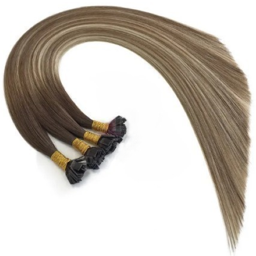 Russian Luxe Line - Keratin - 50 cm - Färg T4-8/60 (Rooted Balayage Ashy Bronde PianoMix)
