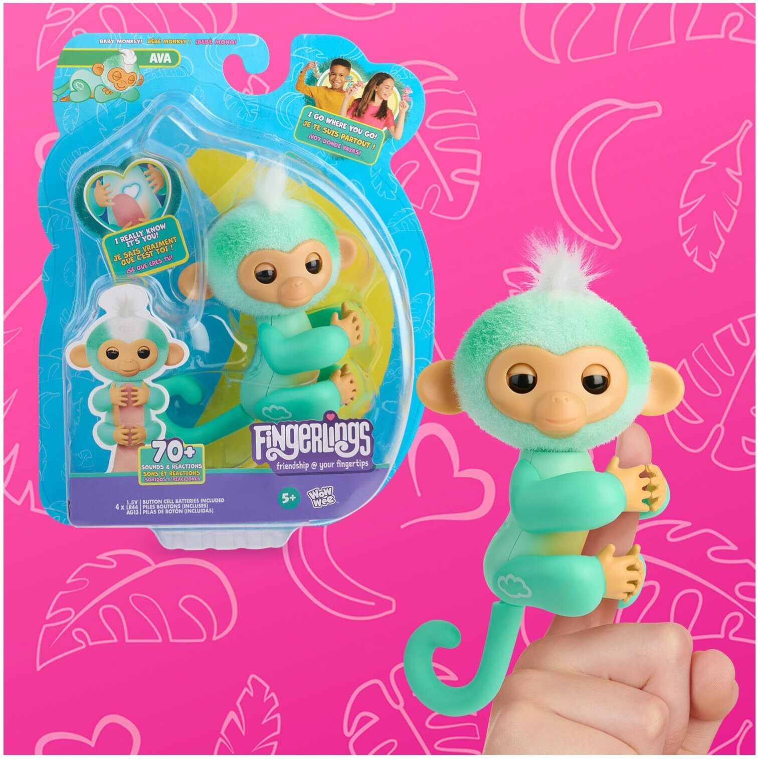 Fingerlings 2.0 Apa Sage, Blågrön - 2