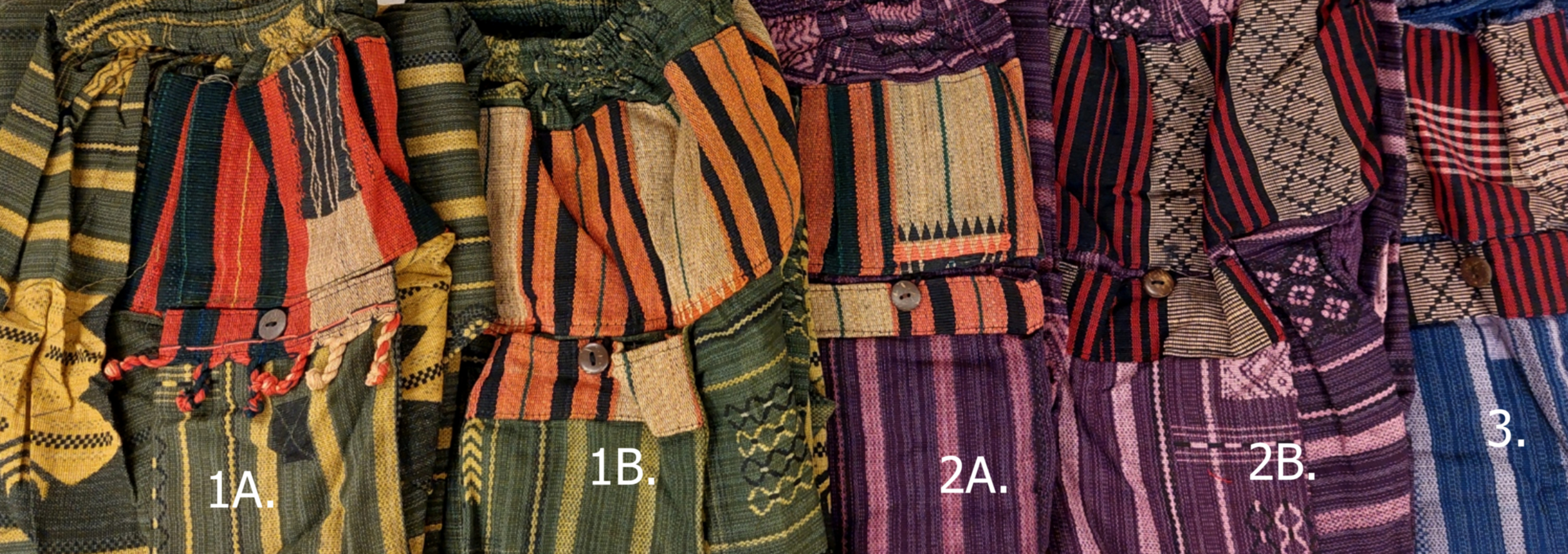 Haremsbyxor - Aztec Kubiskt Mönster / Tribal weave med utanpå-ficka - 4