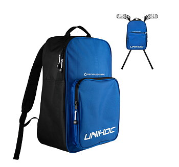 Unihoc Backpack Classic w. Stickholders black / blue