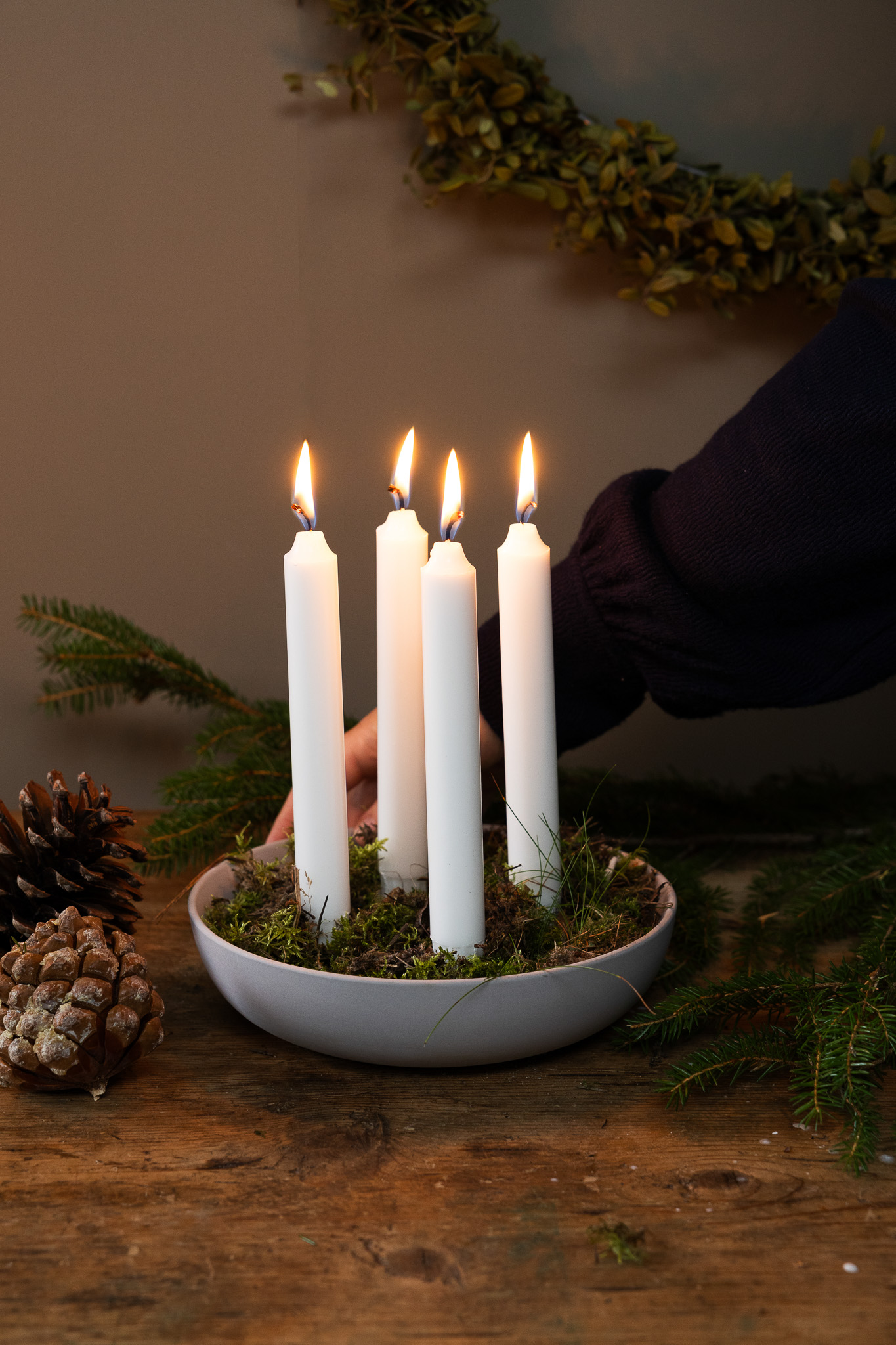 Granholmen Ljusstake - Adventsljusstake - Natur - 21x5 cm - 3