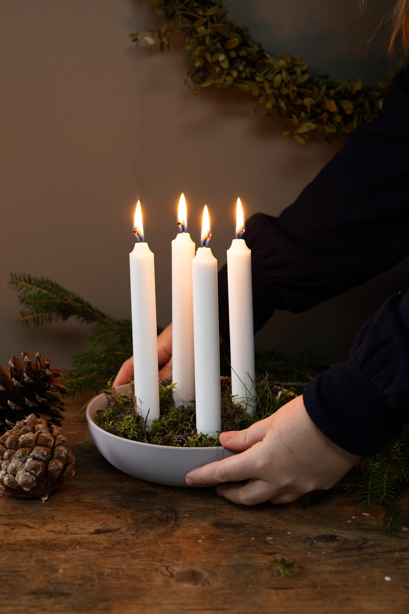 Granholmen Ljusstake - Adventsljusstake - Natur - 21x5 cm - 2