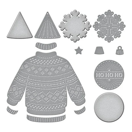 Stitched Christmas Sweater Etched Dies