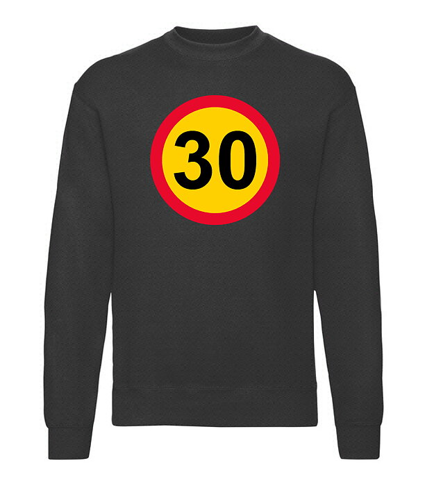 Sweatshirt "30-skylt" - SVART 