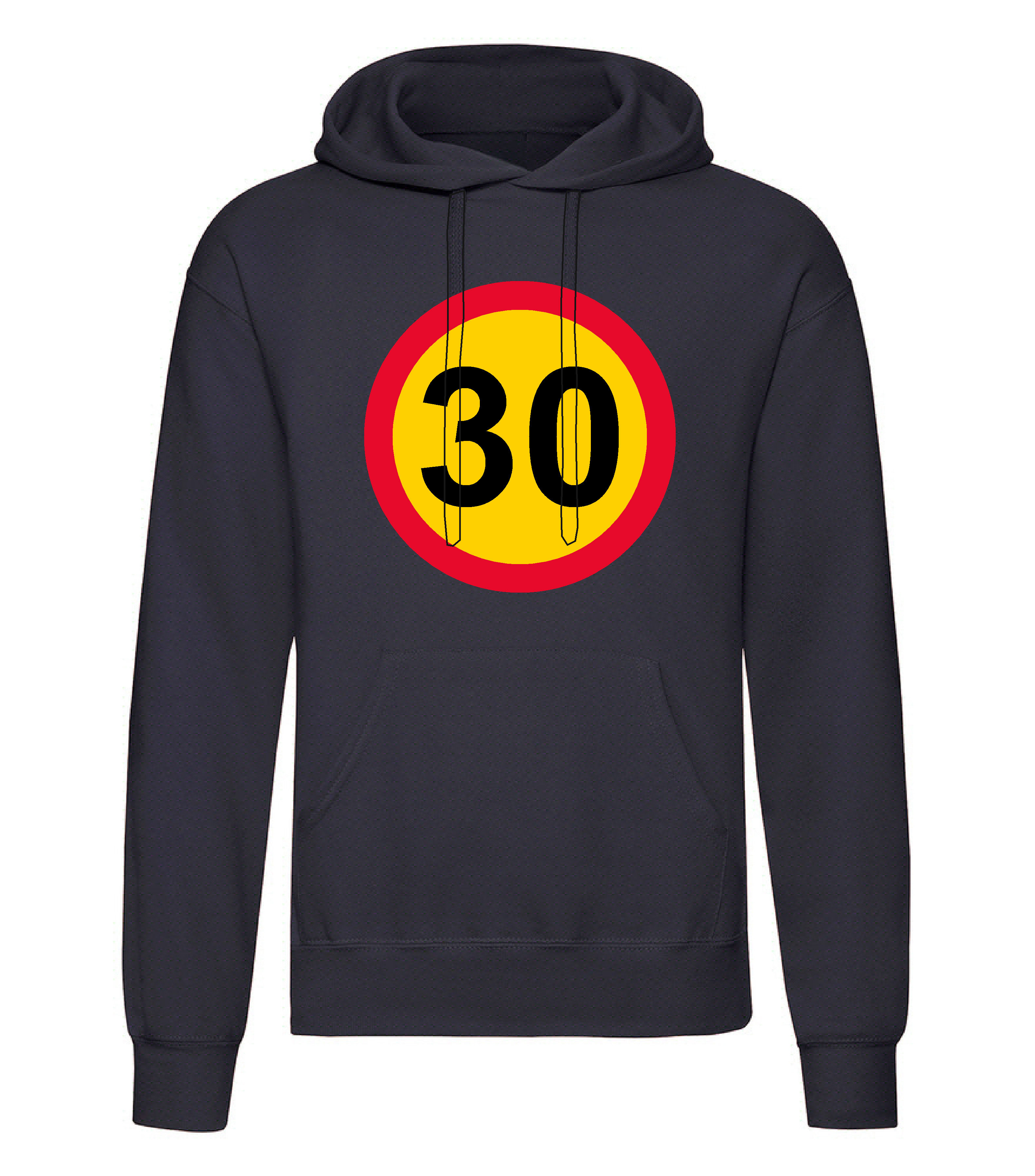 Huvtröja "30-skylt" Svart