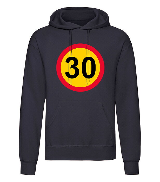 Huvtröja "30-skylt" Svart