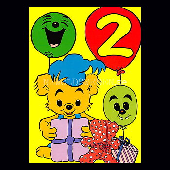 Grattis 2-år BAMSE Dubbelkort med kuvert - 999