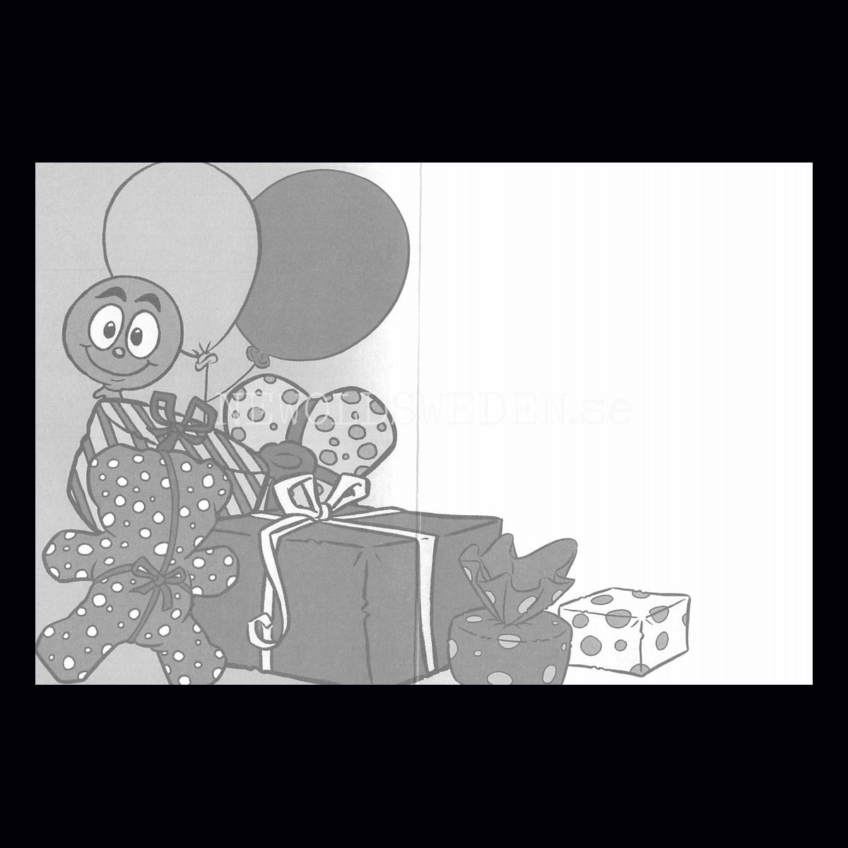 Grattis 2-år BAMSE Dubbelkort med kuvert - 999 - 2