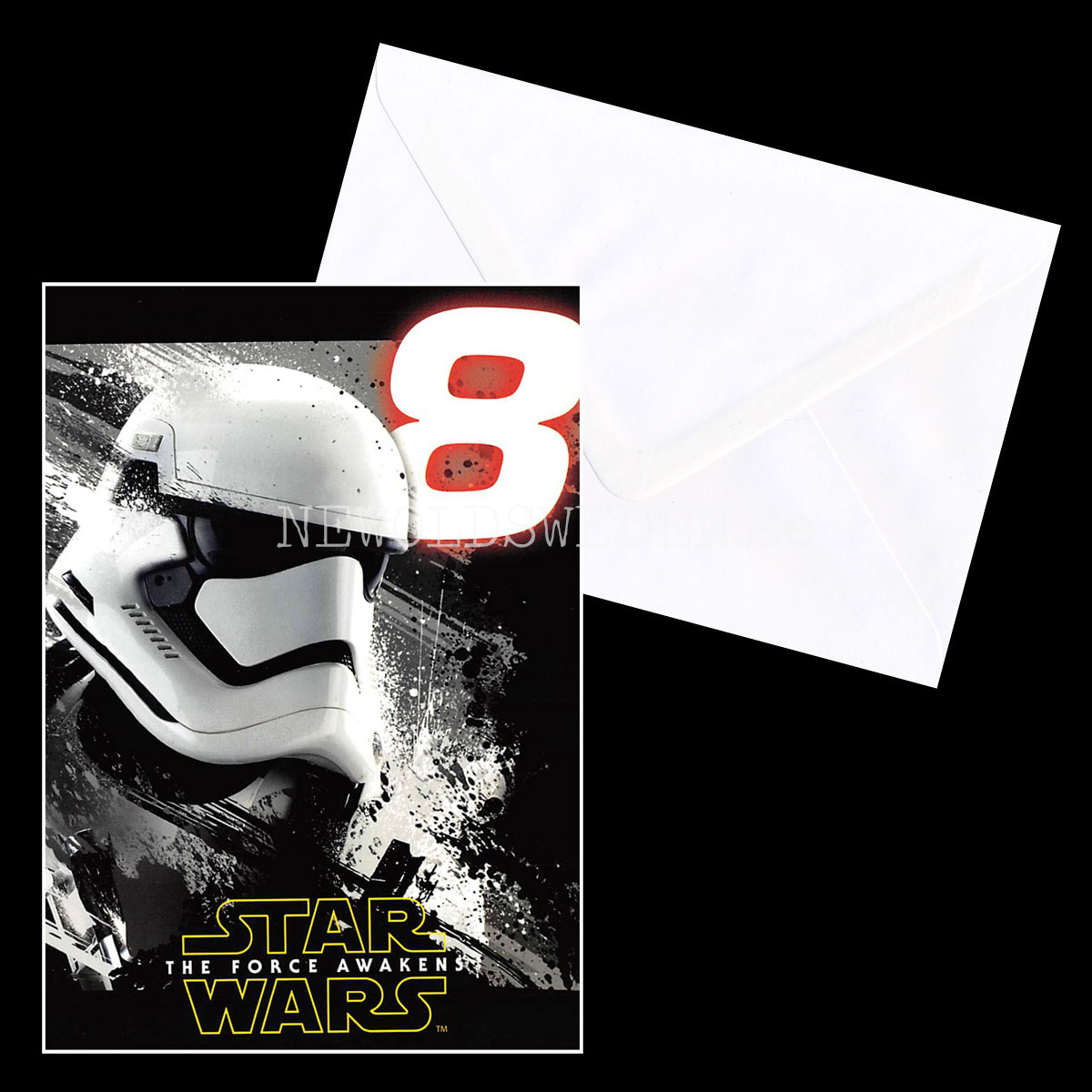 Grattis 8-år STAR WARS Dubbelkort med kuvert - 999 - 3