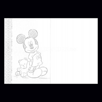 Grattis 1-år MICKEY  DISNEY Dubbelkort med kuvert - 999