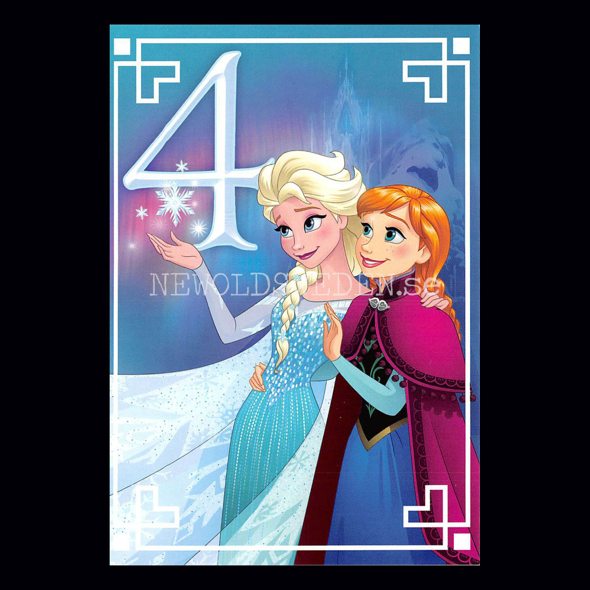 Grattis 4-år FROZEN  DISNEY Dubbelkort med kuvert - 999