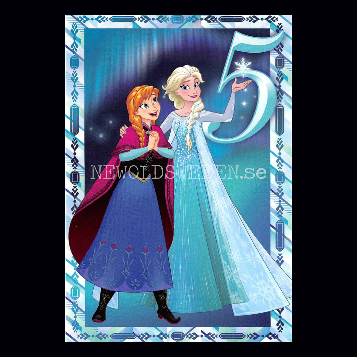 Grattis 5-år FROZEN  DISNEY Dubbelkort med kuvert - 999