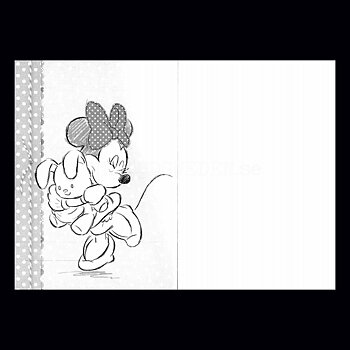 Grattis 1-år MIMMIE  DISNEY Dubbelkort med kuvert - 999