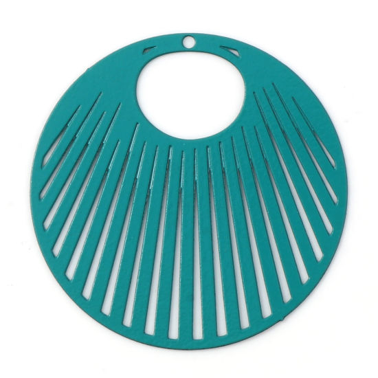 Berlock -  Rund, Filigree solfjäder Teal