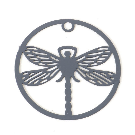 Charm Dragonfly filifgree Grey