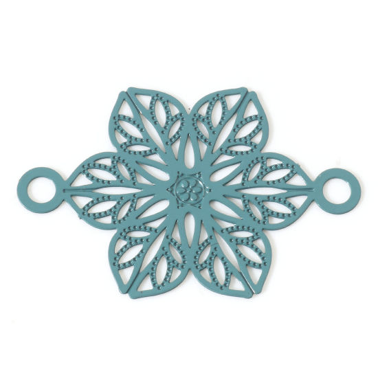Charm/Connector Flower filifgree Teal
