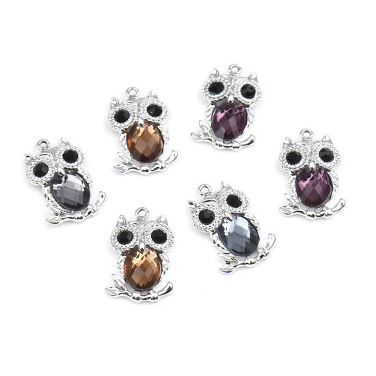 Charm Owl  Rhinestone Purple - 2