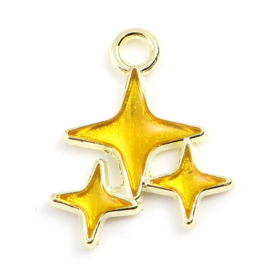 Berlock -  Enameld  Star Gold