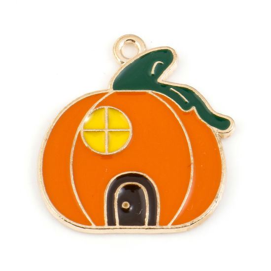 Charm   Enameld pumpkin orange halloween
