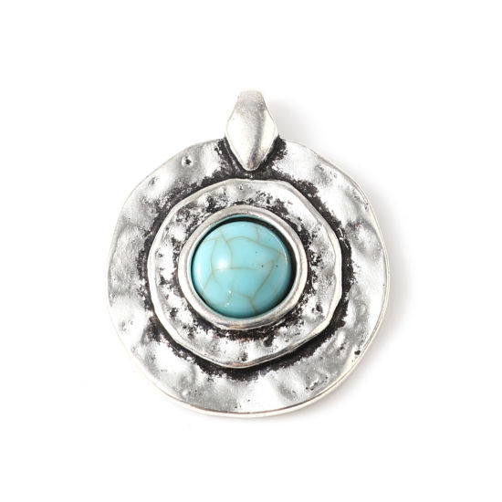 Berlock -   Boho Rund Silver, turkos