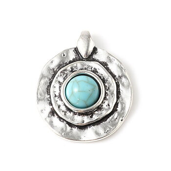 Charm -  Boho Round silver blue