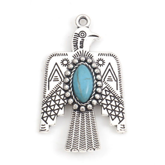 Berlock -   Boho Chic Åskfågeln Silver, turkos