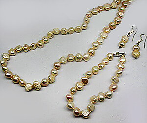 Hermoso conjunto de piedras preciosas de perlas genuinas