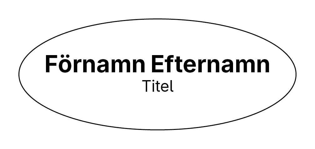 Oval namnskylt utan logo