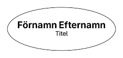 Oval namnskylt utan logo