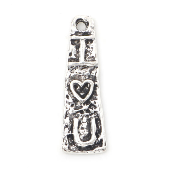 Charm  Silver Maya triangle "I love u"