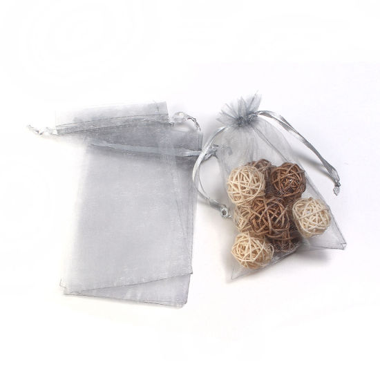 Organza bag 15x10cm,  Grey