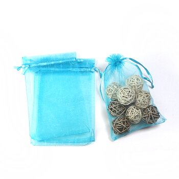 Organza bag 15x10cm,  Teal