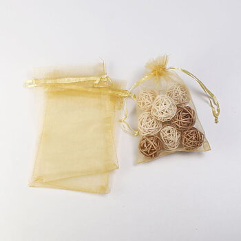 Organza bag 15x10cm,   Golden