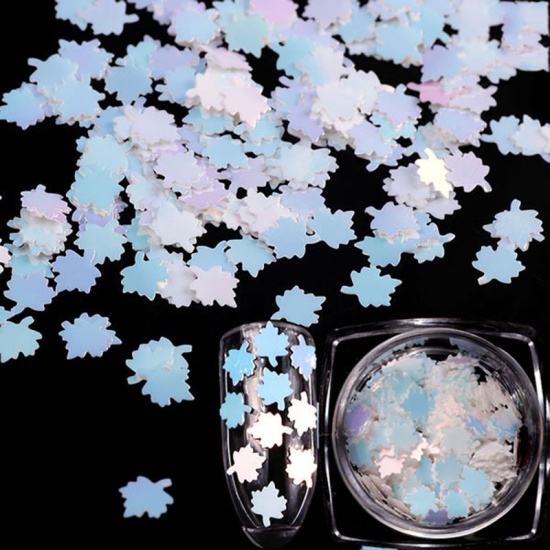Sequins Maple leaf  white AB