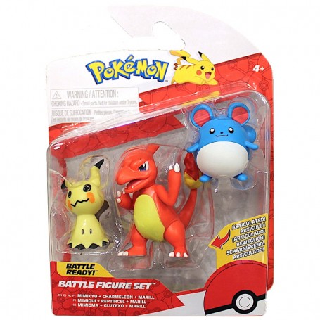 Pokemon Mimikyu, Marill & Charmeleon Battle Figure 3- Pack