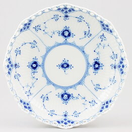 Royal Copenhagen (Blue Fluted 20th Century) Full Lace Bowl 18 cm #1023 [Sample Images]