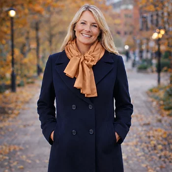 Nougatbrun Sidensjal Ingela
