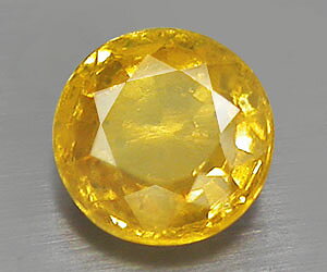 Lyxig 4.2 mm rund naturlig kanarie gul safir ädelsten