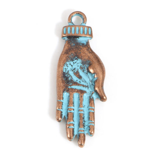 Berlock - Hand, Koppar patina