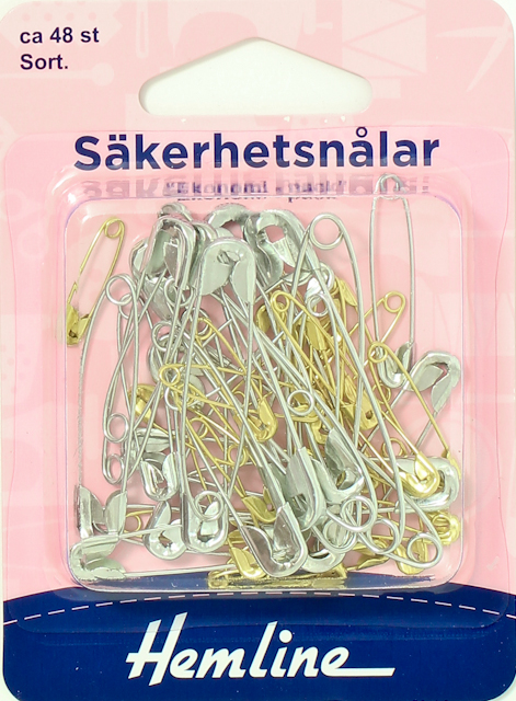 Säkerhetsnålar 48st Sort.