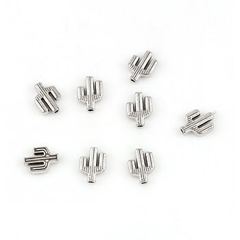 Spacer bead  Silver,  Cactus