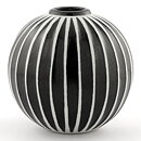 Stig Lindberg (Domino 1954) Black/White Spherical Vase with Linear Decor 9 cm (3)
