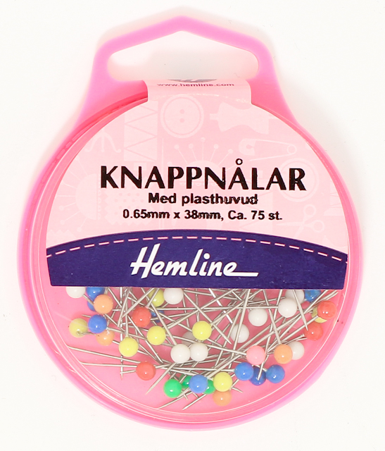 Knappnålar 38mmx0,65mm Plasth.
