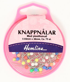 Knappnålar 38mmx0,65mm Plasth.