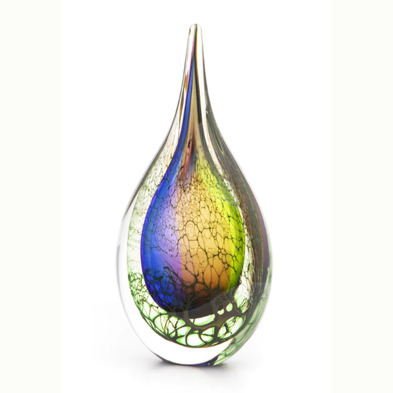 Net layer sculpture in art glass