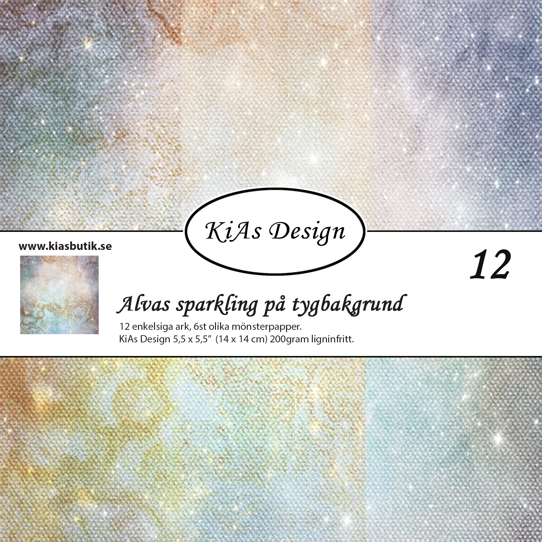 PP KD -Alvas sparkling  på tygbakgrund 
